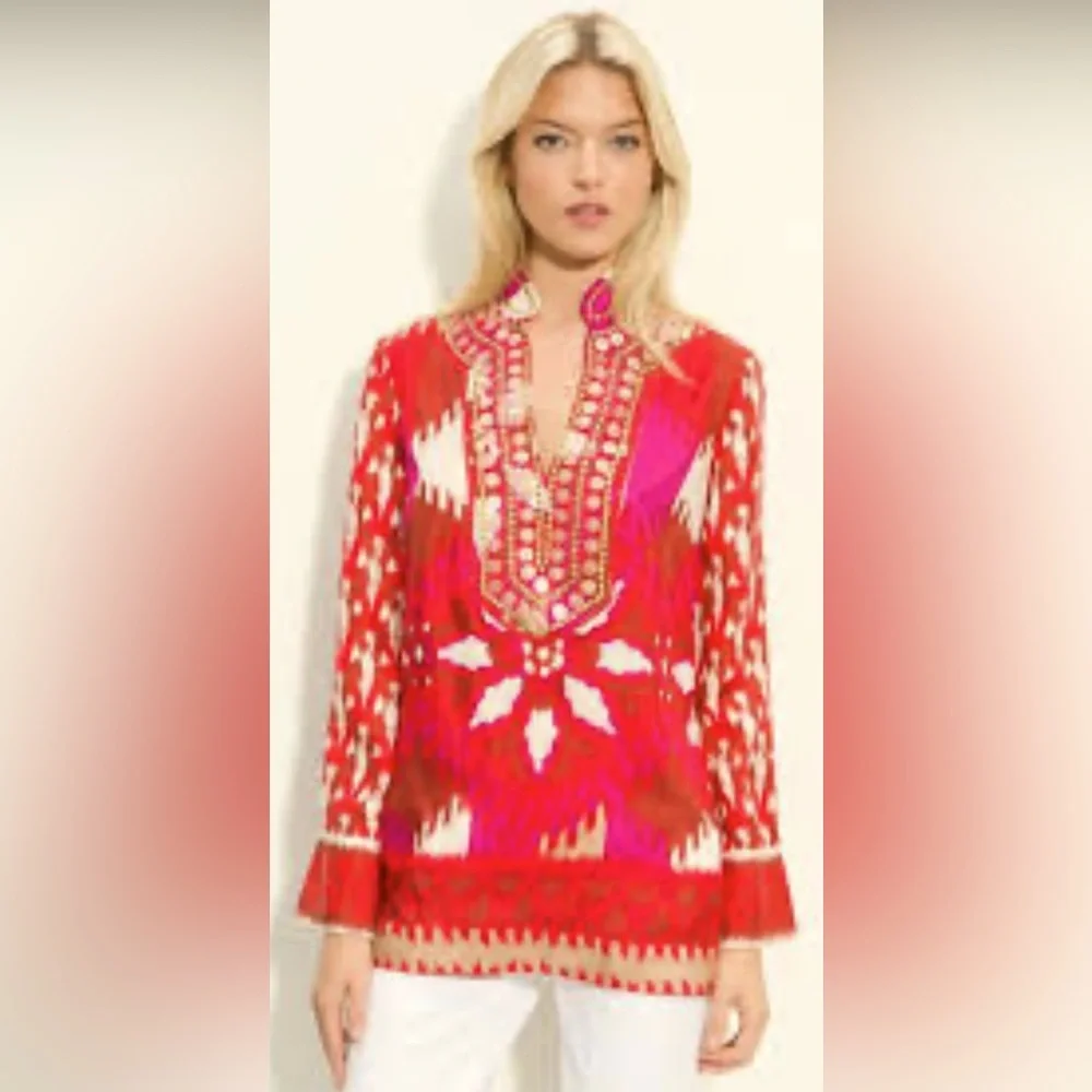 Tory Burch Iveta Silk Tunic - Picture 9 of 9